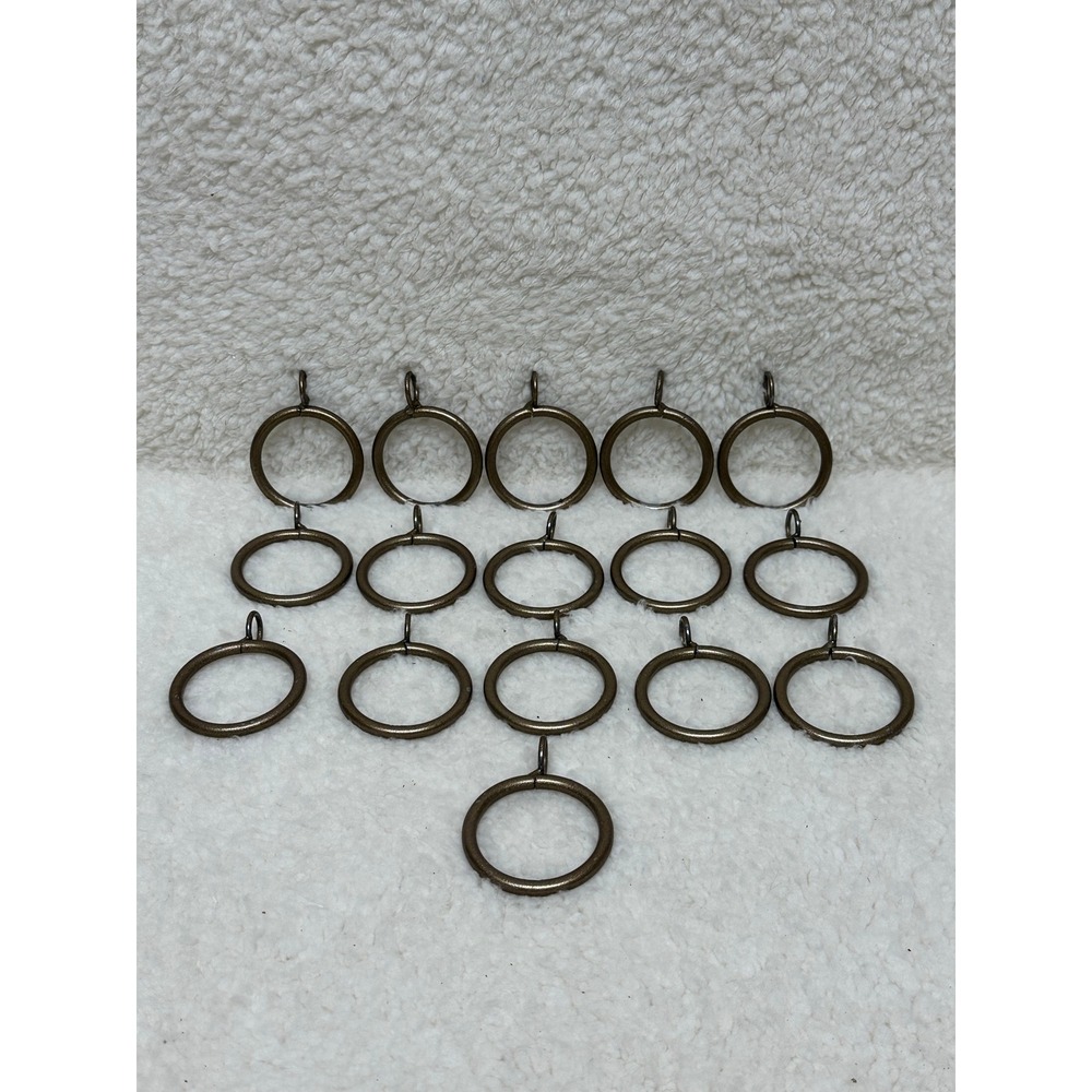 VTG Curtain Rings 1-1/2" Antique Bronze Metal Eyelet Set of 16 Window Hardware
